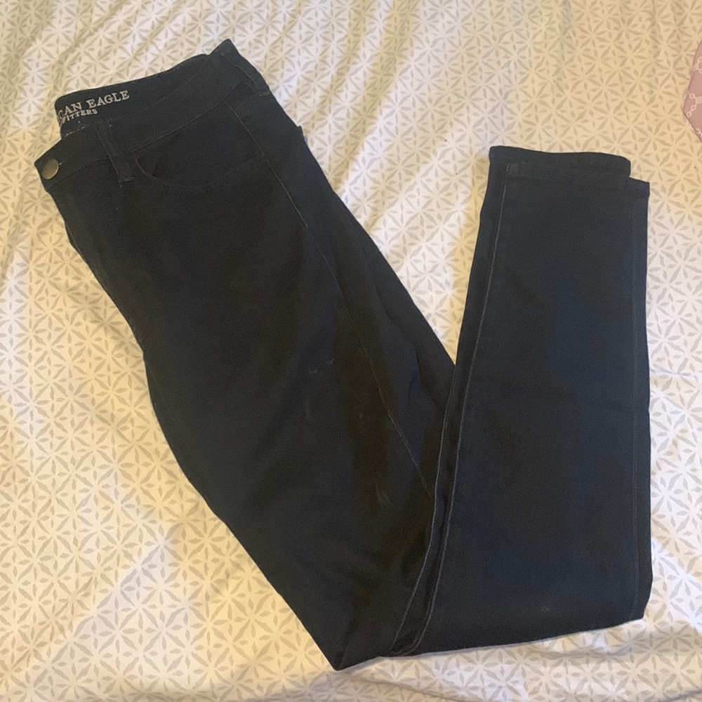 American Eagle Black Super Stretch Skinny Jegging Jean